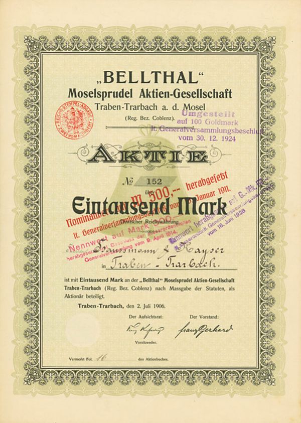 Bellthal Moselsprudel Aktie herabgesetzt